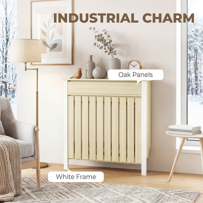93 x 88.5cm Rustic-Look Radiator Cover - Oak