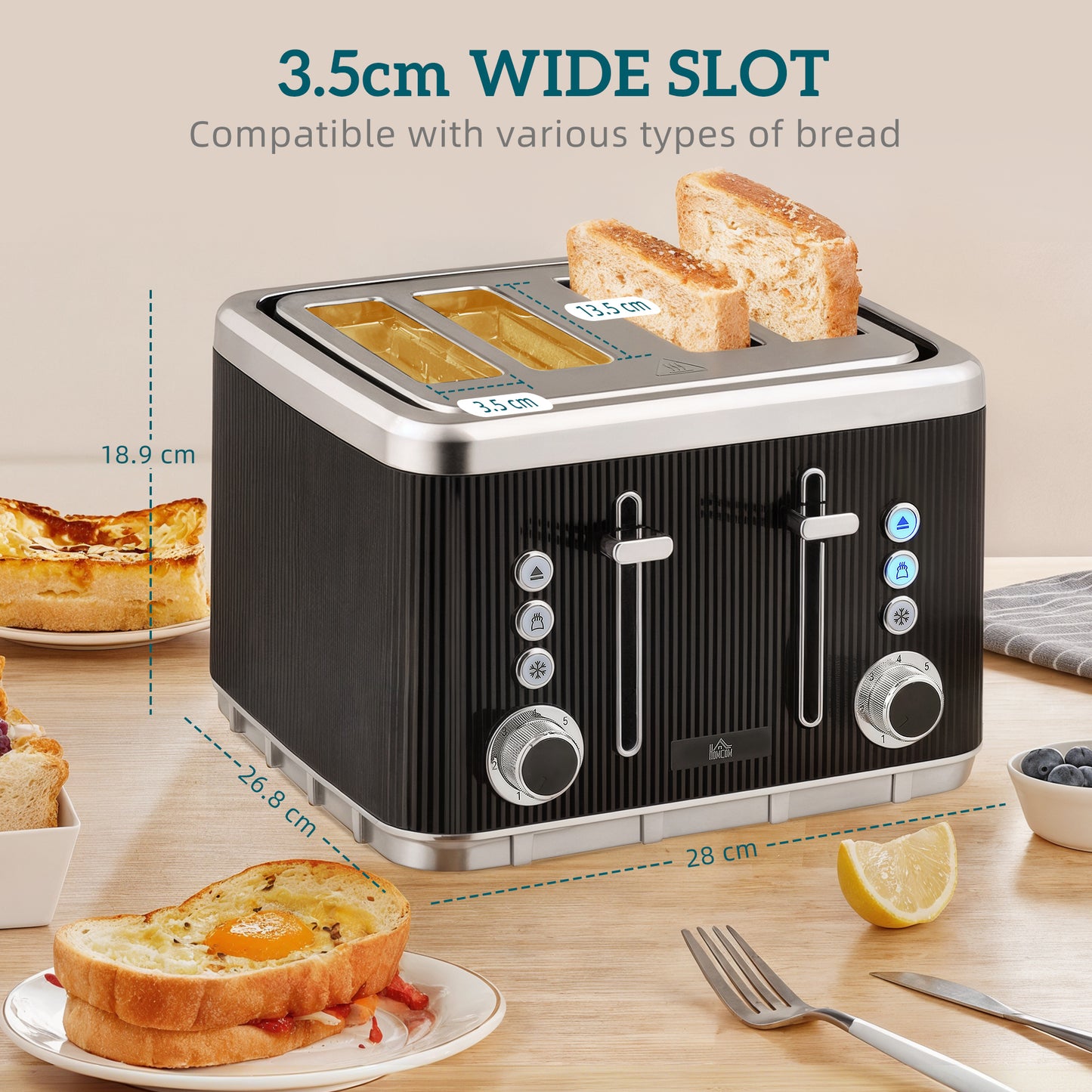 Electric Stainless Steel Kettle and Toaster Set, 3000W 1.7L UK Strix Thermostat Fast Boil Kettle w/ Limescale Filter