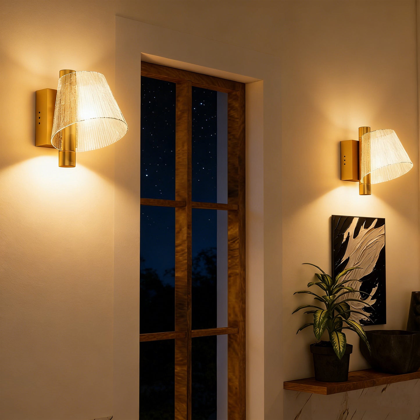 Led Wall Lamp 2 Pack, 5W Modern Indoor Starry Wall Light, Colour Temperature Adjustable 3000K/4000K/6500K, for Bedroom