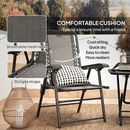 Three-Piece Garden Table and Chair Set - Black