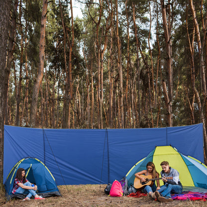 Camping Windbreak, Foldable Portable Wind Blocker w/ Carry Bag and Steel Poles, Beach Sun Screen Shelter Privacy Wall