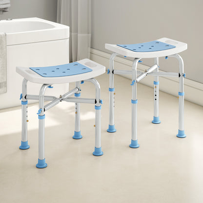 44-51.5cm Aluminium Frame Shower/Bath Stool - Light Blue