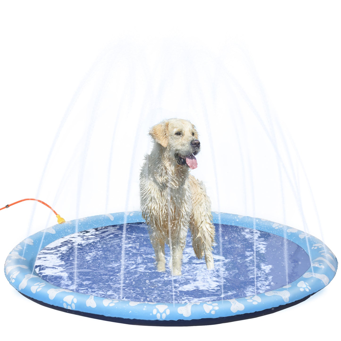 Dog Splash Pad, Pet Sprinkler Mat, Non-Slip Dog Paddling Pool