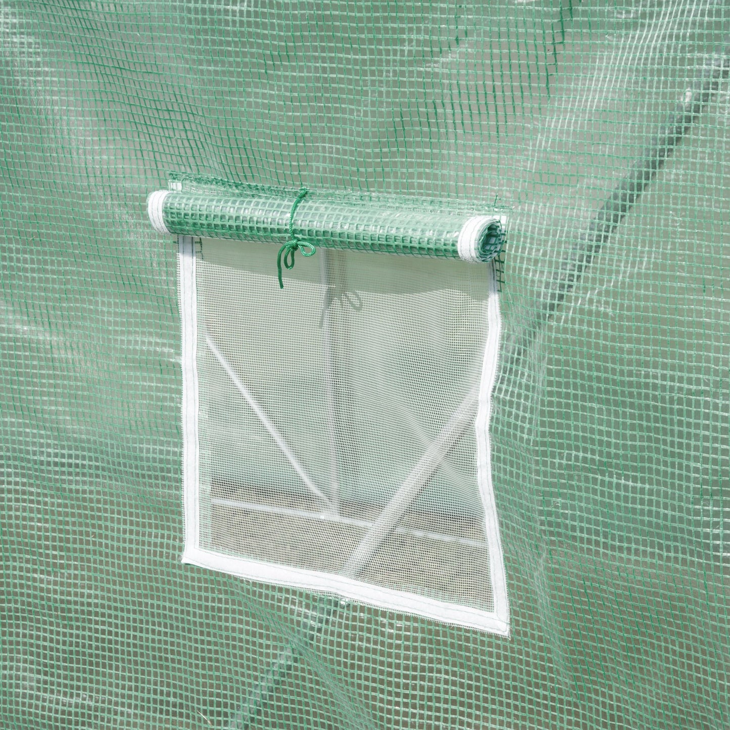 Walk-in Polytunnel Greenhouse, Outdoor Garden Tunnel Greenhouse Tent with Zipped Roll-Up Door and 6 Mesh Windows, 3 x 2M