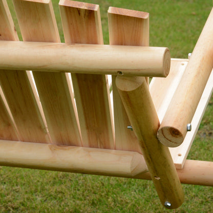 2 Seater Wooden Garden Swing Chair, Larch Wood Porch Swing Seat Bench Lounger for Outdoor Patio Garden, 300kg Capacity