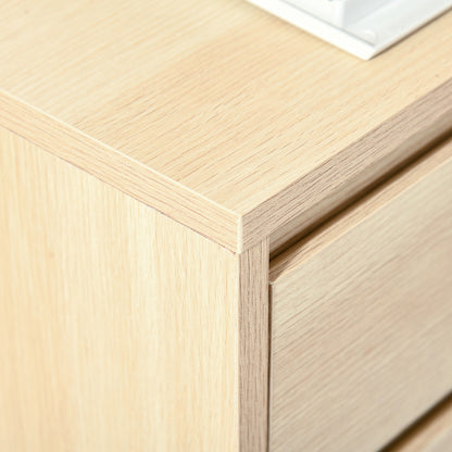 Four-Drawer Office Filing Cabinet, with Wheels - Natural Wood Finish