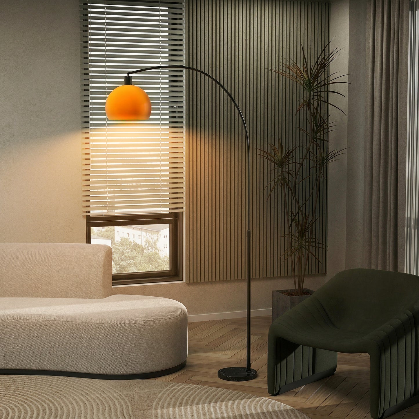 Floor Lamp for Living Room, Modern Standing Lamp with Shade & Foot Switch for Bedroom, Office, Black