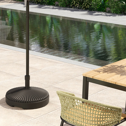 Garden Parasol Base Holder, 28kg Sand Filled, 23kg Water Filled, Sun Umbrella Base, Φ55 x 30H cm Black