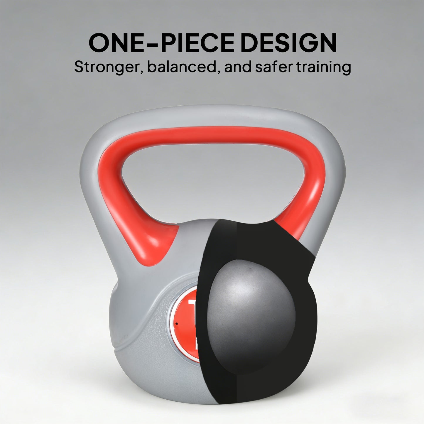 Kettlebell, 14kg Kettle Bells with Handle for Home Gym Weight Lifting and Strength Training, Red and Grey