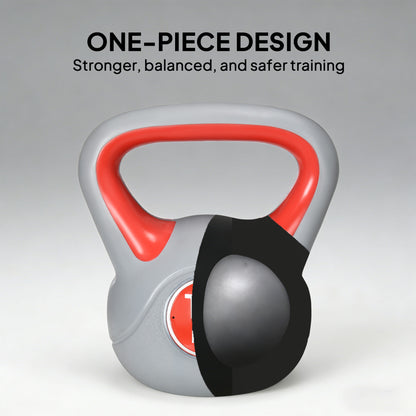 Kettlebell, 14kg Kettle Bells with Handle for Home Gym Weight Lifting and Strength Training, Red and Grey