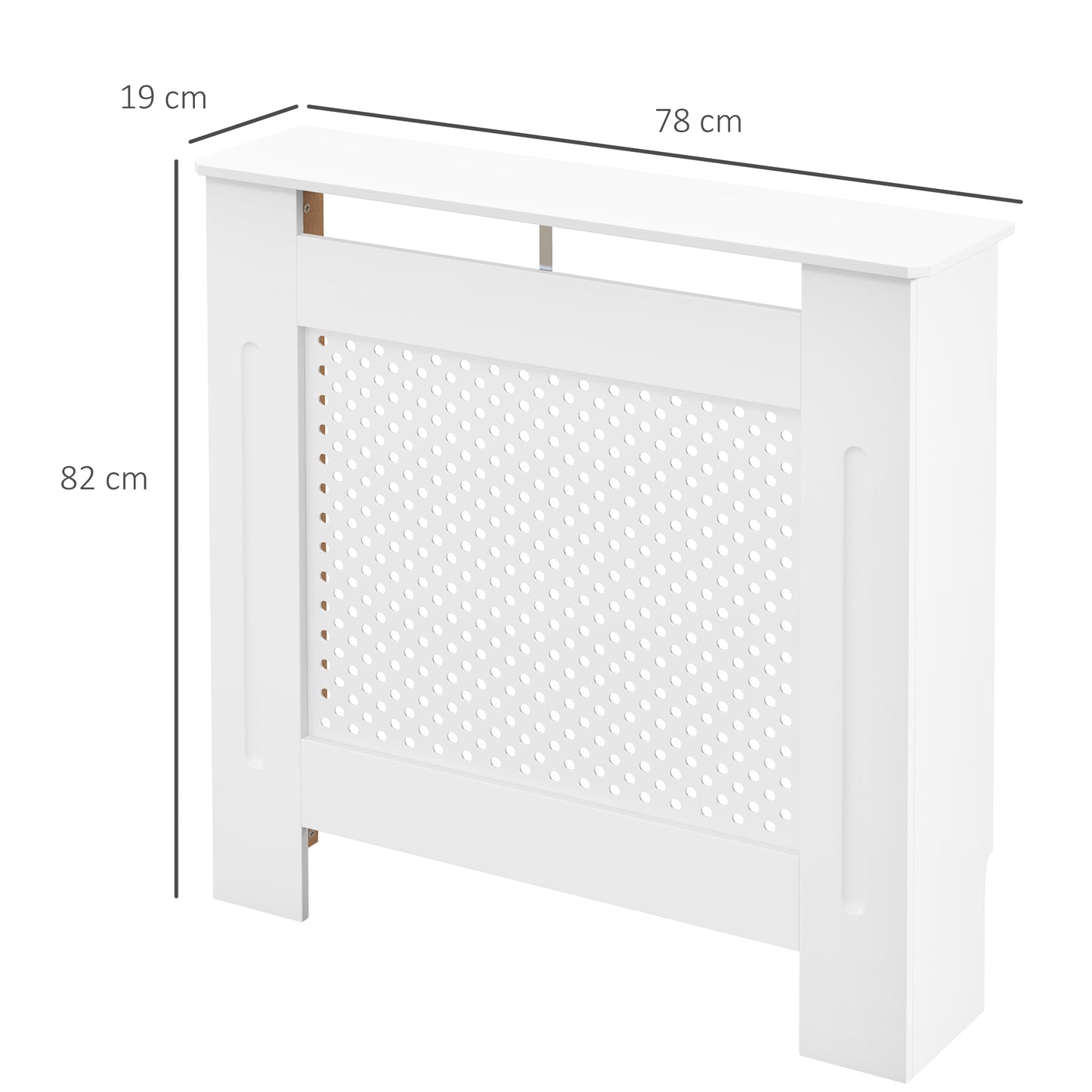 Wooden Radiator Cover Heating Cabinet Modern Home Furniture Grill Style White Painted (Small)
