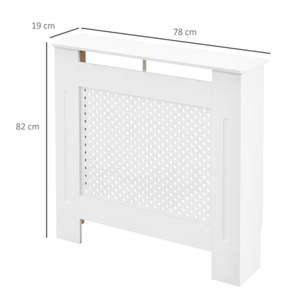 Wooden Radiator Cover Heating Cabinet Modern Home Furniture Grill Style White Painted (Small)