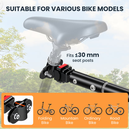 Bike Cargo Trailer Bicycle Trailer Cargo Storage Cart w/ Hitch Cycling Camping Luggage Storage Carrier Transport Steel Black