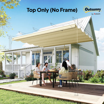 Retractable Pergola Cover, 2.55 x 2.5 m Replacement Canopy Fabric for 3 x 3 m Frame, Roof Top Only, Cream White