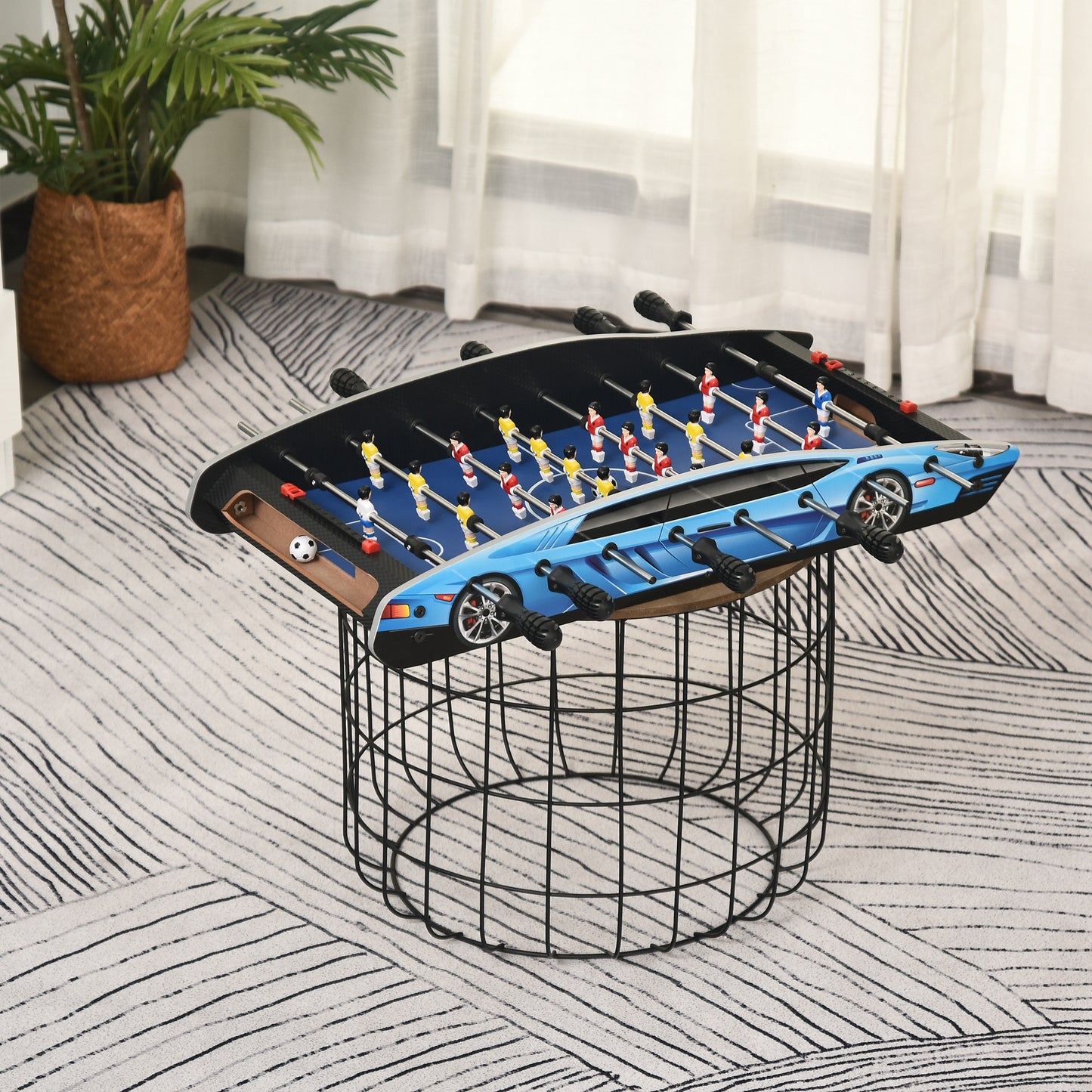 29 Inch Mini Tabletop Football Foosball Gaming Table Play Fun Game 74.5L x 36.1W x 12H CM