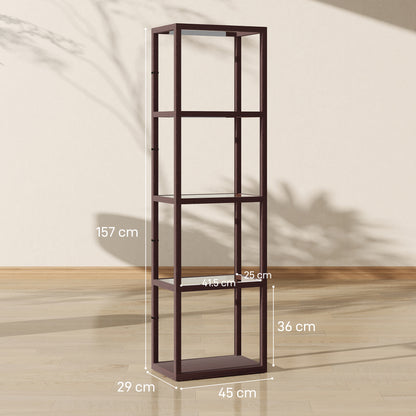 Four-Shelf Floor Lamp - Dark Brown