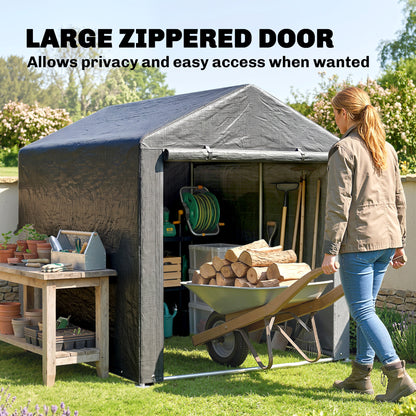 2.2 x 1.6 m Outdoor Storage Tent, with Accessories - Dark Grey