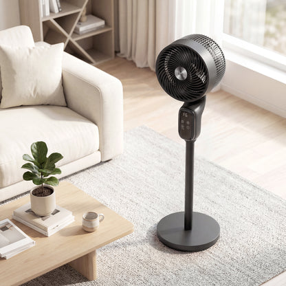 20 dB Silent Standing Fan for Bedroom, 39in Pedestal Fan with Remote, Oscillating, 8 Speeds, Adjustable Height, Black