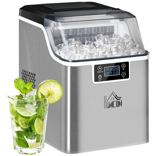 3.2L Compact Ice Machine, with LCD Screen and Accessories - Silver-Tone