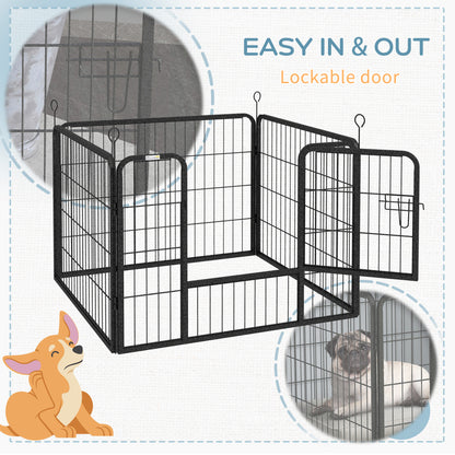 Heavy Duty Dog Playpen, 4 Panel Puppy Pen, Foldable Dog Kennel Both Indoor Outdoor Use Collapsible Design 82L x 82W x 60H (cm