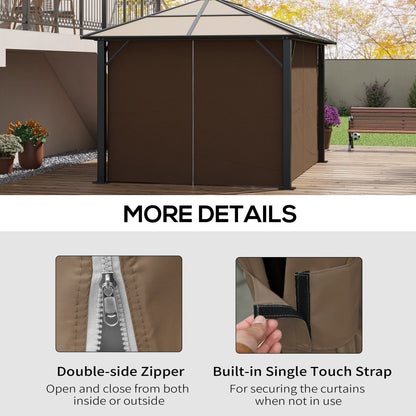 4 Pack Replacement Gazebo Curtains Privacy Panel for Most 3 x 4m Gazebo Canopy Pavillion Outdoor Shelter Sidewalls Accessorie