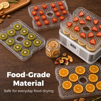 5 Tier Food Dehydrator, 245W Stainless Steel Food Dryer Machine with Adjustable Temperature