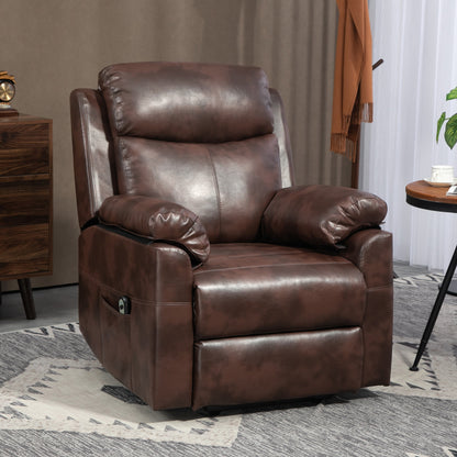 Faux Leather 70° Electric Riser Recliner Chair, Dark Brown