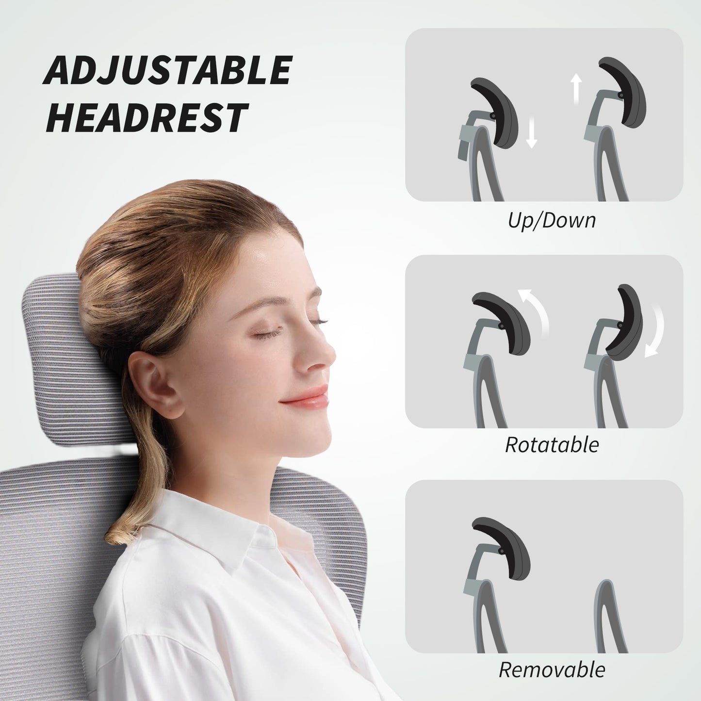Mesh Back Office Chair, with Lumbar Support - Grey