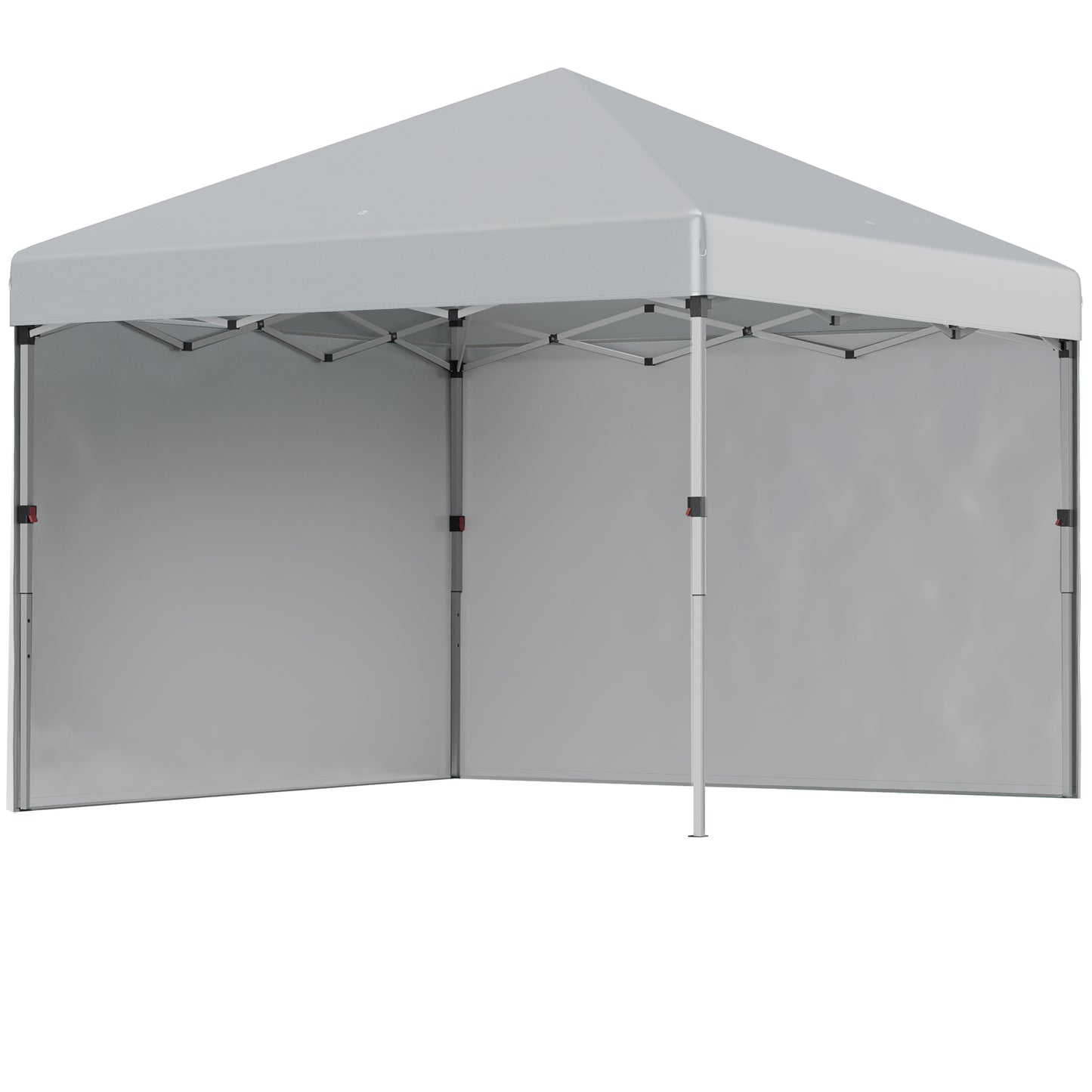 3 x 3 m Pop Up Gazebo, UPF 30+ Party Tent with 2 Sidewalls, Weight Bags and Wheeled Bag, Light Grey