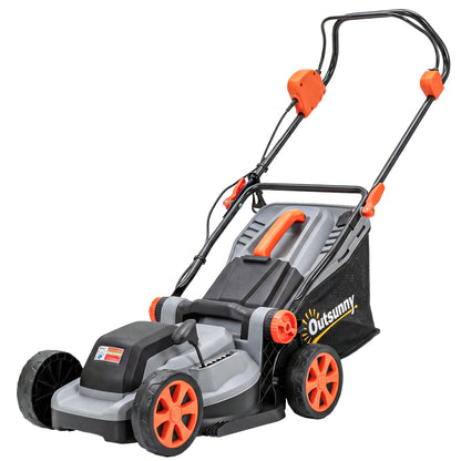 18V Cordless Lawnmower with 2 x 4Ah Batteries, Battery Lawn Mower with 34cm Cutting Width, Mulching Feature
