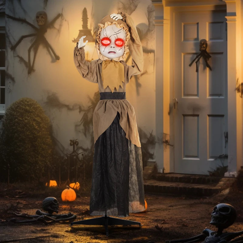 160cm Tall Scary Doll Halloween Decoration with Lights and Sound Effects