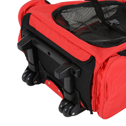 2 in 1 Dog Backpack and Trolley, Pet Travel Backpack Cat Dog Carrier with Telescopic Handle