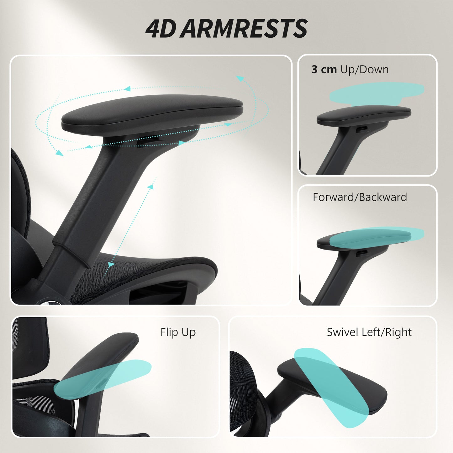 Ergonomic Office Chair, High Back Mesh Desk Chair, Black
