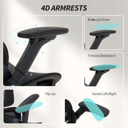 Ergonomic Office Chair, High Back Mesh Desk Chair, Black