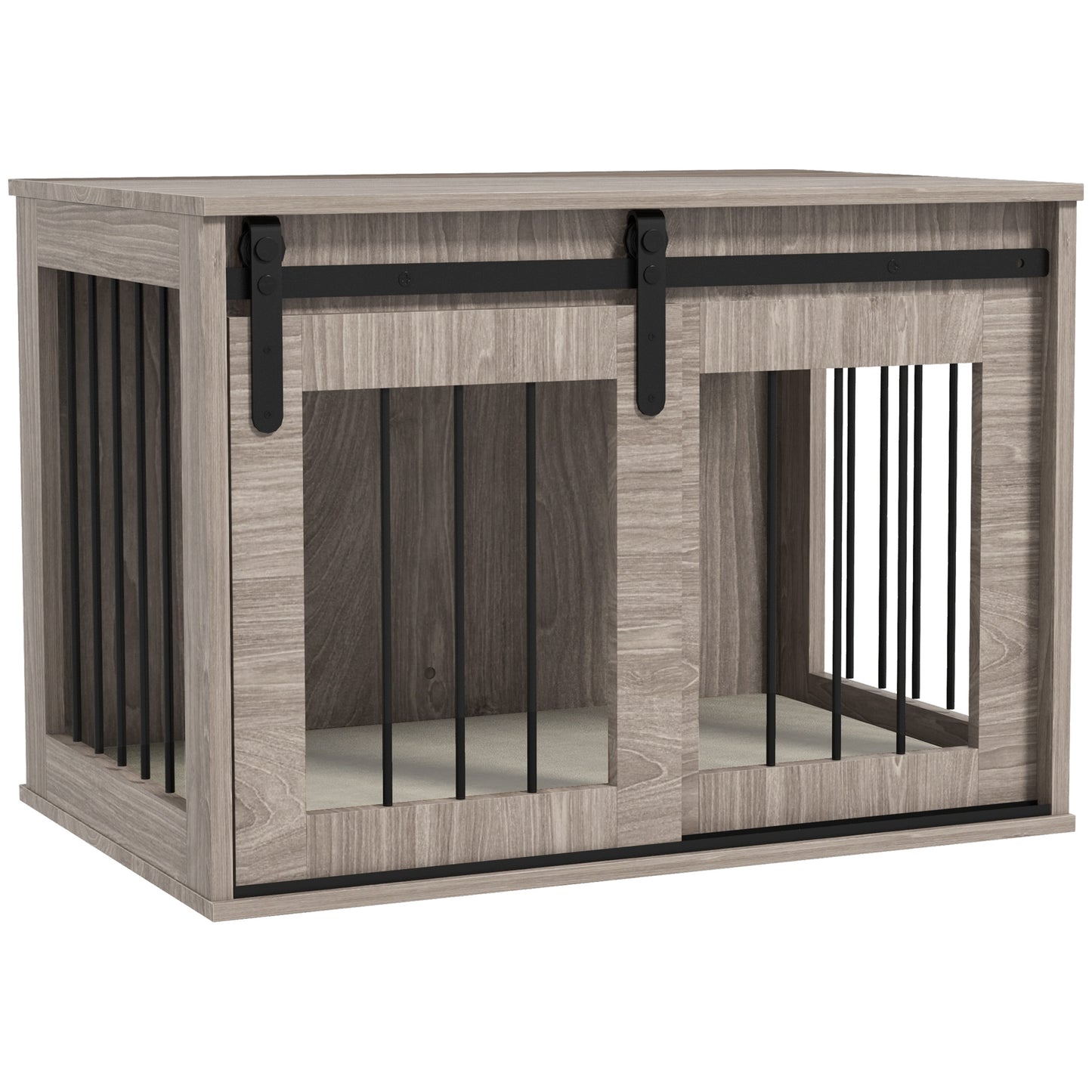 Dog Crate Furniture with Removable Cushion for Medium Dogs, 80 x 54 x 57cm - Brown