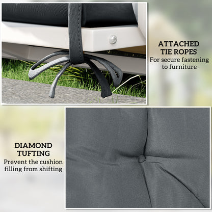 2 Seater Bench Pad, Garden Swing Chair Cushion with Back and Ties