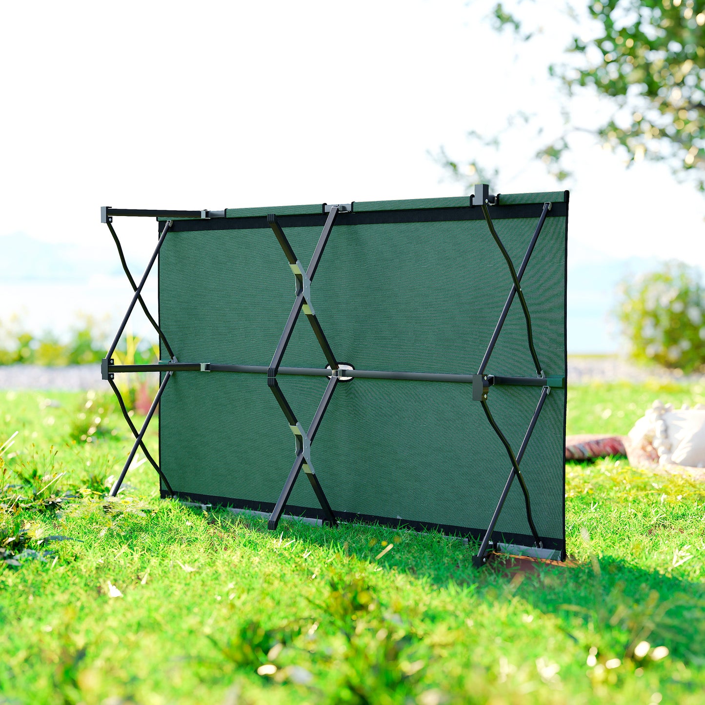 Double Camping Cot Bed, with Bag - Green