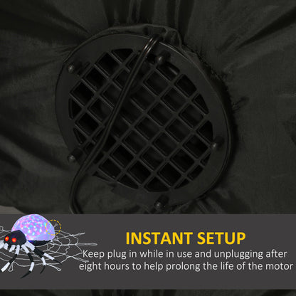 5FT Long Halloween Inflatable Spider, Hanging Giant Spider with Colourful LED Light