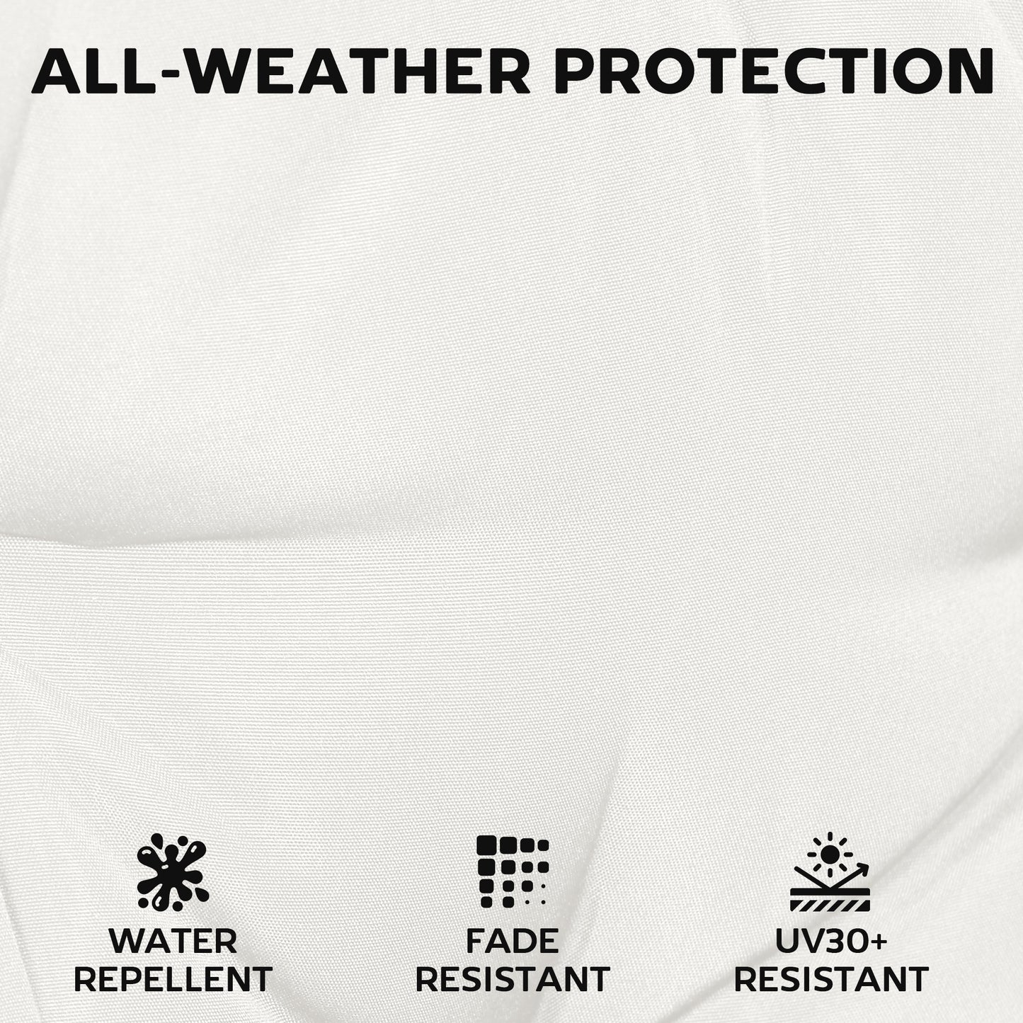 Outdoor Seat Cushions Set of 2 with Ties, Waterproof Garden Seat Pads, Cream White