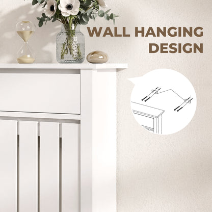 93 x 88.5cm Rustic-Look Radiator Cover - White