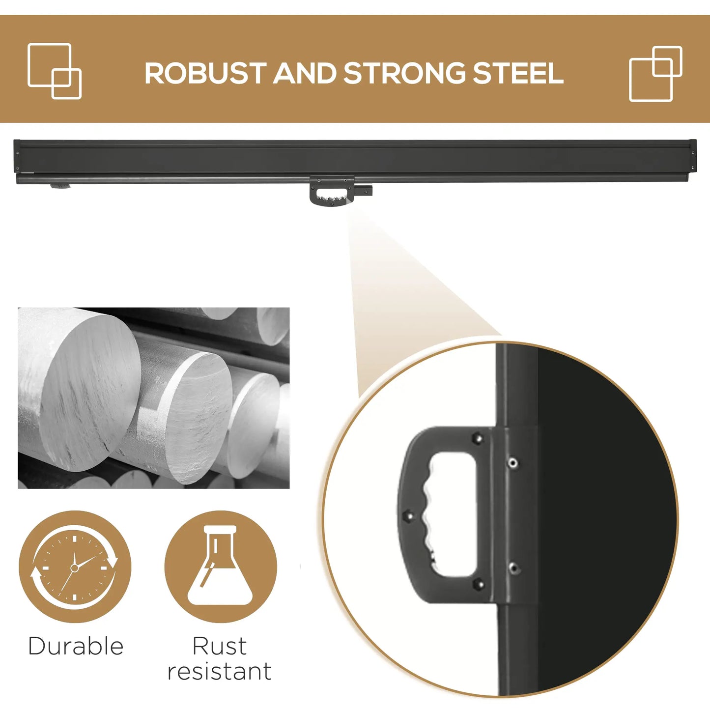Retractable Side Sun Awning / Outdoor Privacy Screen - (3 x 2) - Black
