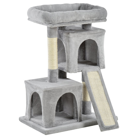 Cat Tree for Indoor Cats 81cm Cat Scratching Post Scratch Board Kitten Tower Climbing Frame Grey