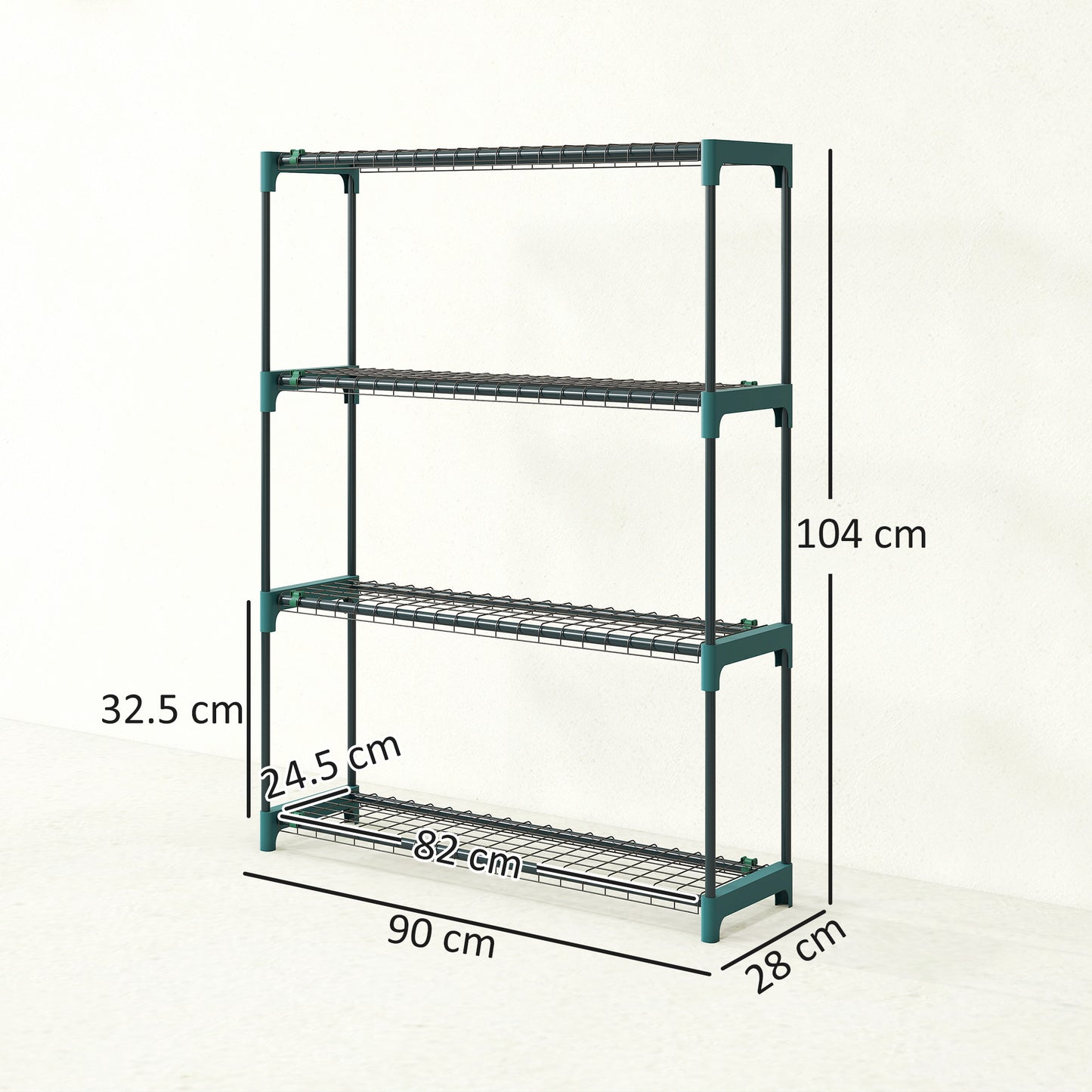 4-Tier Plant Stand Indoor Outdoor, Set of 2 Metal Plant Shelf with Rack Buckles for Easy Assembly, Flower Display Rack