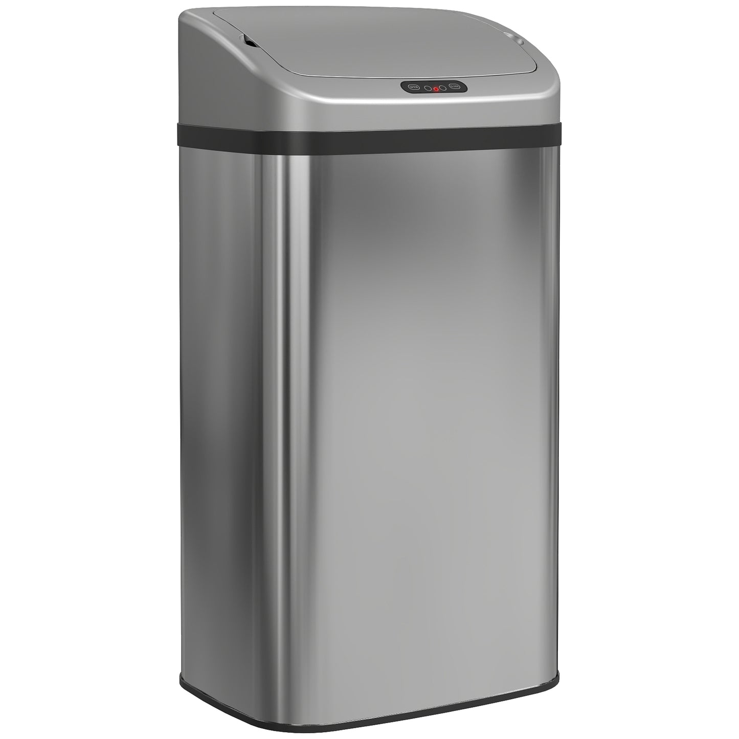 48L Stainless Steel Sensor Bin - Silver-Tone