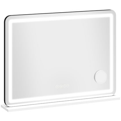 Vanity Mirror with Lights, Dimmable Makeup Mirror with Adjustable Colour Temperature, RGB Light, Bluetooth Speaker White