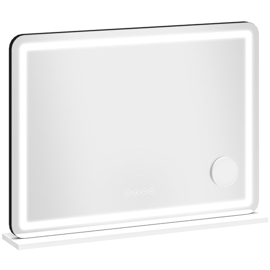 Vanity Mirror with Lights, Dimmable Makeup Mirror with Adjustable Colour Temperature, RGB Light, Bluetooth Speaker White