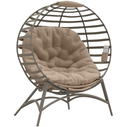 Egg Chair with Cushion & Side Pocket - Sand