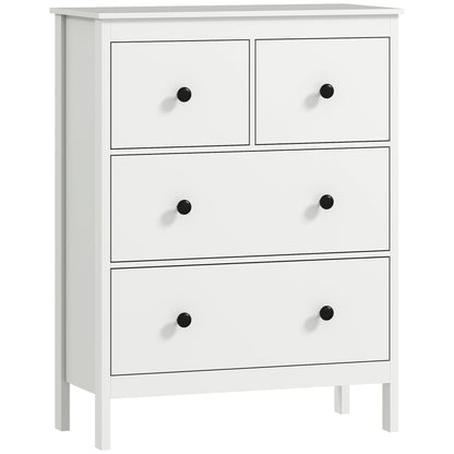 Modern Chest of Drawers, 4 Drawer Dresser Clothes Storage Organiser for Living Room, Hallway, Entryway, White