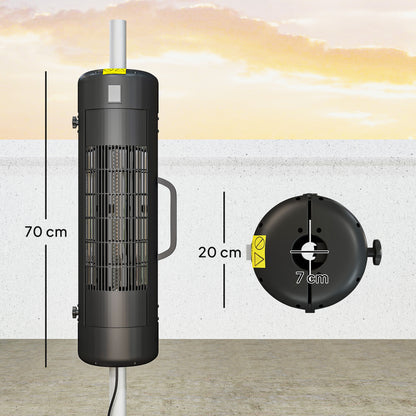 Patio Parasol Heater, Electric Umbrella Mounted Heater for 25-70 mm Poles