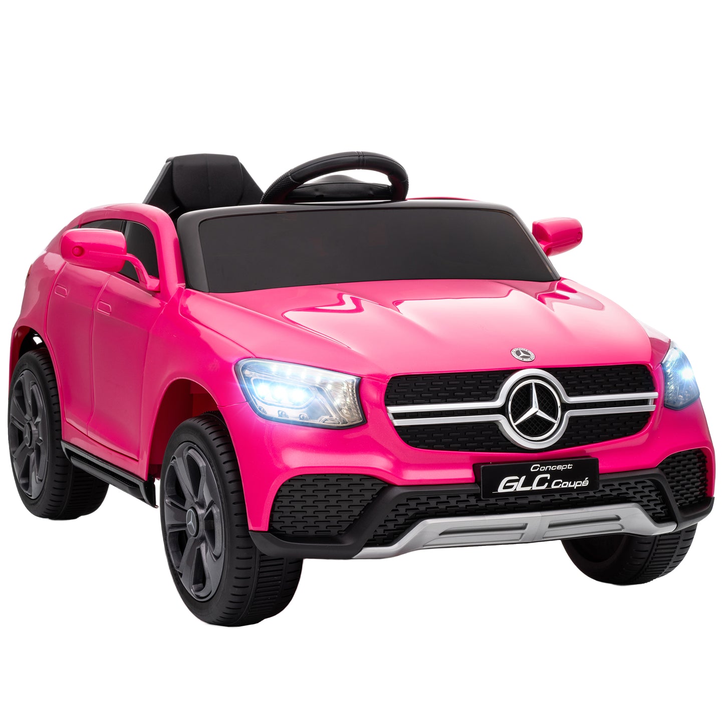 Mercedes-Benz GLC Licensed Kids Ride on Car with Remote Control, Soft Start, MP3, LED Headlights, Pink